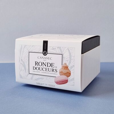Schachtel Zucker in Form einer Makrone und Nonne „Ronde de Douceurs“