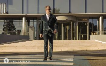 Visconti di Modrone veste de luxe en velours bleu taille 46 2
