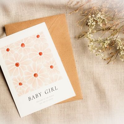 Greeting card | Baby girl welcome!