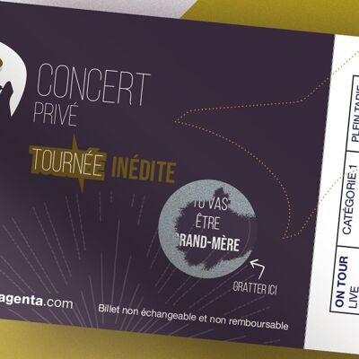 Ticket de concert - annonce de grossesse - grand-mère