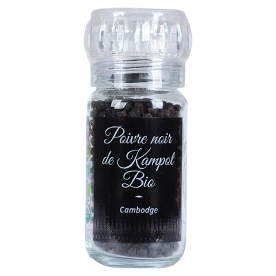 Pack 6 Poivre noir de Kampot - IGP - Biologique - Premium - en grains - 45g - Moulin