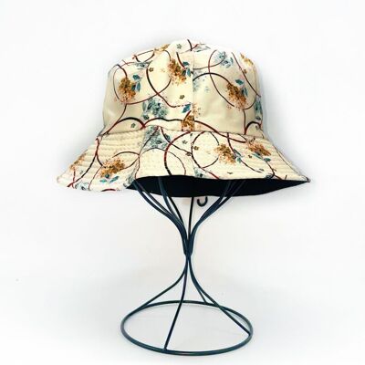 Reversible geometric and flower print bucket hat