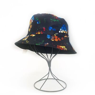 Reversible fruit print bucket hat