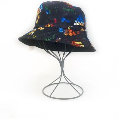 Reversible fruit print bucket hat