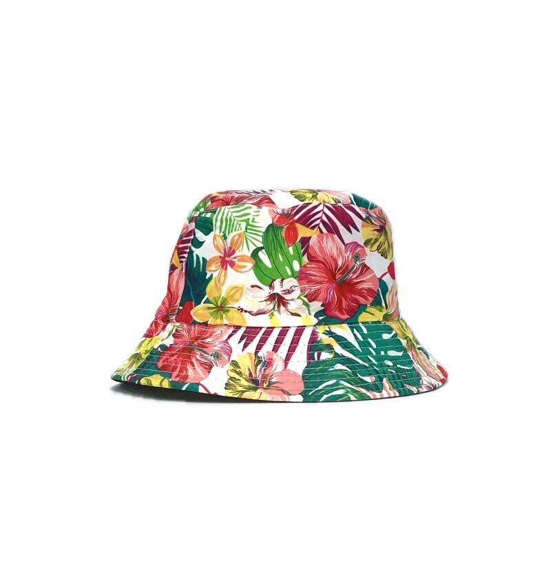 Sombrero de pescador reversible con estampado de flores XW2009