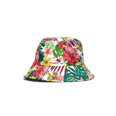 Reversible flower print bucket hat XW2009