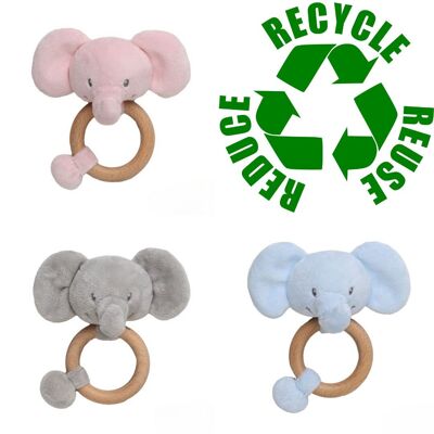 Ökologisch recyceltes Elefantenrasselspielzeug