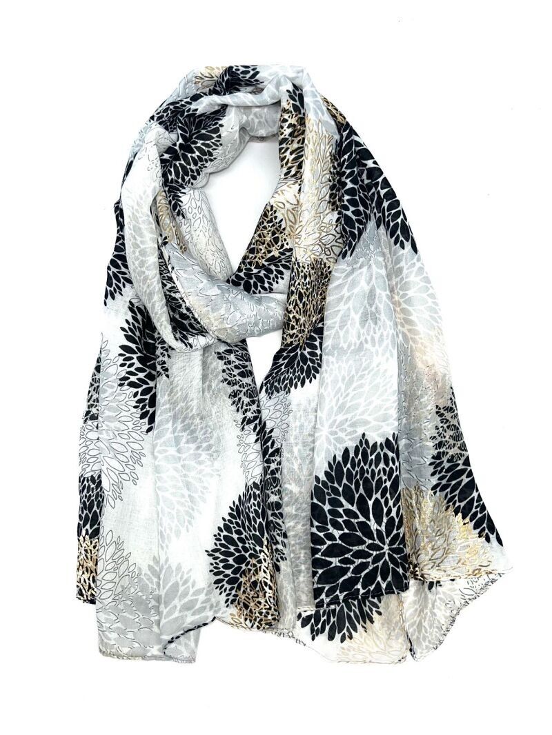 LN-21 Foulard imprimé feux d'artifice avec dorure