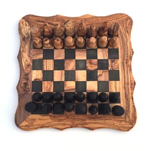 Taille de l'échiquier du jeu d'échecs. L fait à la main en bois d'olivier