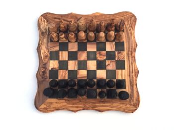 Taille de l'échiquier du jeu d'échecs. L fait à la main en bois d'olivier 1