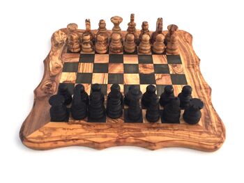 Taille de l'échiquier du jeu d'échecs. L fait à la main en bois d'olivier 3