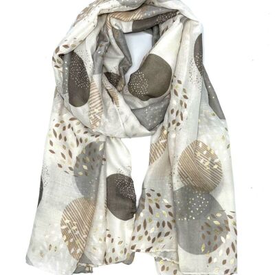 LN-22 Round printed scarf with gilding