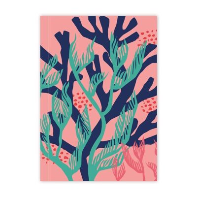 Large blank pages notebook "Pink algae"