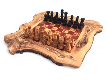 Taille de l'échiquier du jeu d'échecs. L fait à la main en bois d'olivier 4