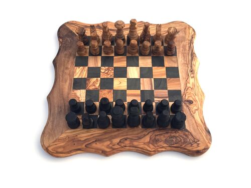 Schachspiel Schachbrett Gr. M handgefertigt aus Olivenholz