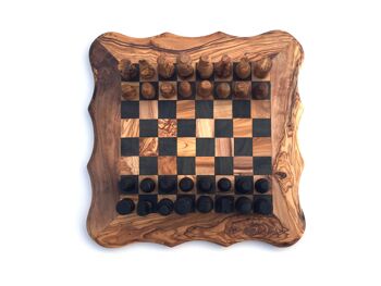 Taille de l'échiquier du jeu d'échecs. M fait à la main en bois d'olivier 3