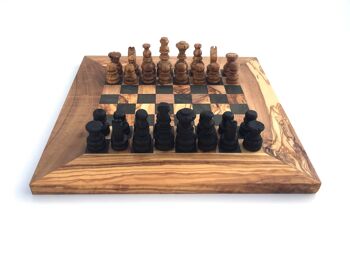 Jeu d&#39;échecs échiquier Gr. M fait à la main en bois d&#39;olivier 2