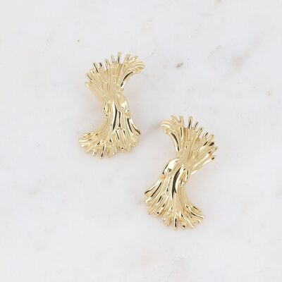Bullet earrings - in stainless steel with floral effect
