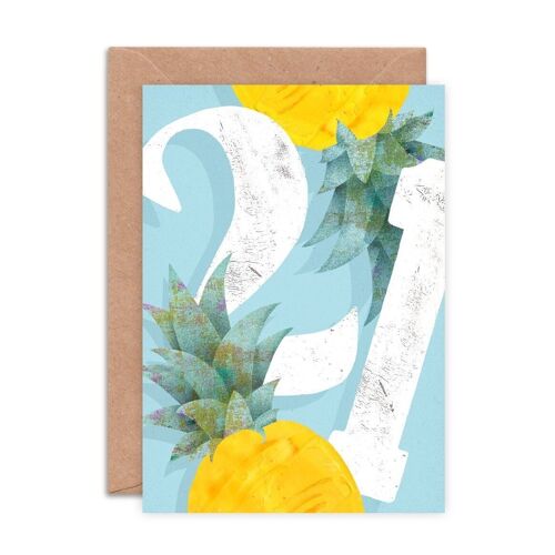Pineapple Twenty One Single Greeting Card