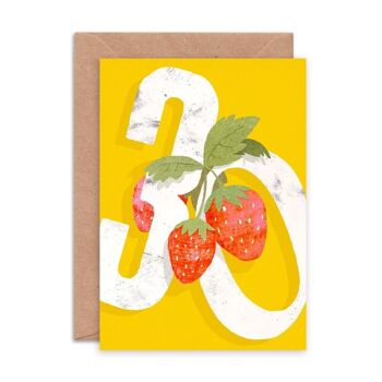 Carte de voeux unique aux fraises trente