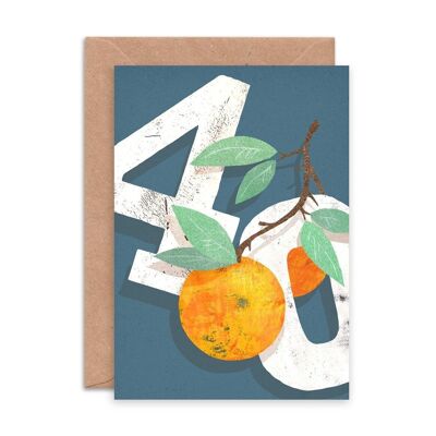 Orange Forty Single Greeting Card