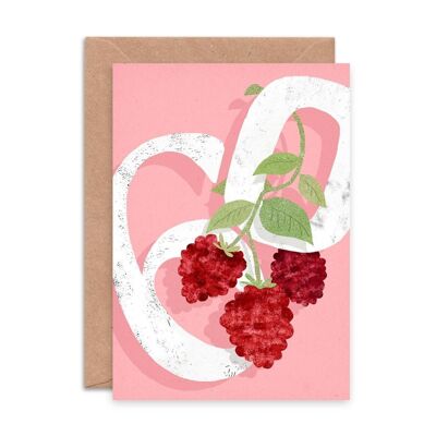 Raspberry Sixty Single Greeting Card