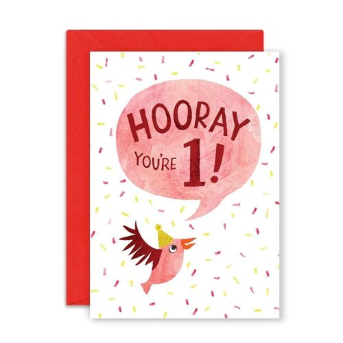 One Year Bird Single Greeting Card