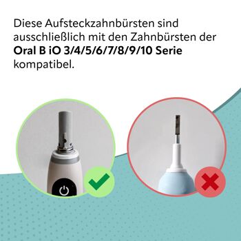 Têtes de brosse compatibles avec les brosses à dents Oral B IO (pack de 8) blanches 3