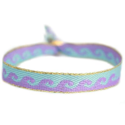 Pulsera tejida ola azul