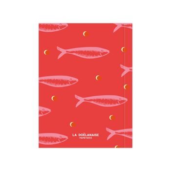 Petit carnet pages blanches "Sardines roses" 2