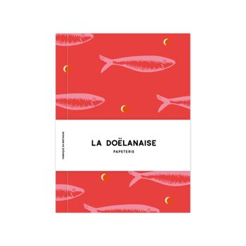 Petit carnet pages blanches "Sardines roses" 3