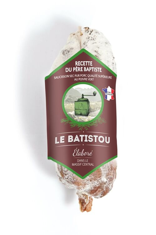 Saucisson sec au poivre vert Recette du Père Baptiste 200g NU