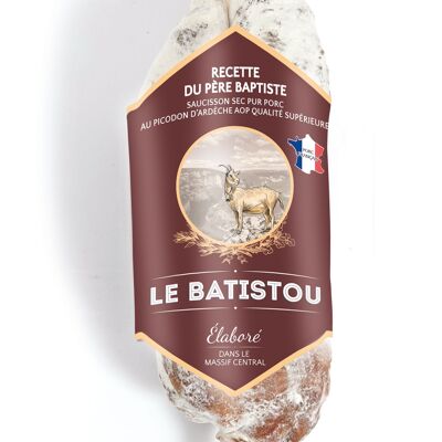 Saucisson sec au picodon d'Ardèche AOP Recette du Père Baptiste 200g NU
