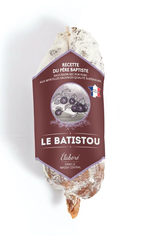 Saucisson sec à la myrtille sauvage Recette du Père Baptiste 200g NU