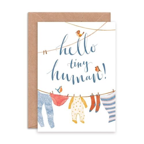 Hello Tiny Human Single Greeting Card