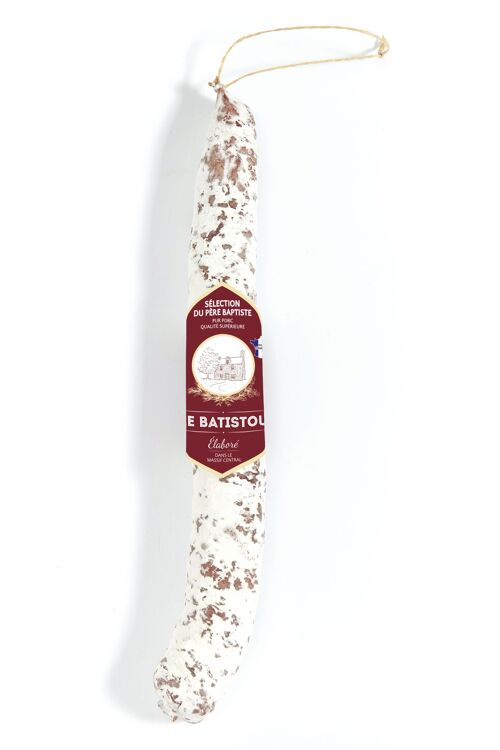 Saucisse sèche droite Pur Porc Sélection du Père Baptiste 225g NUE