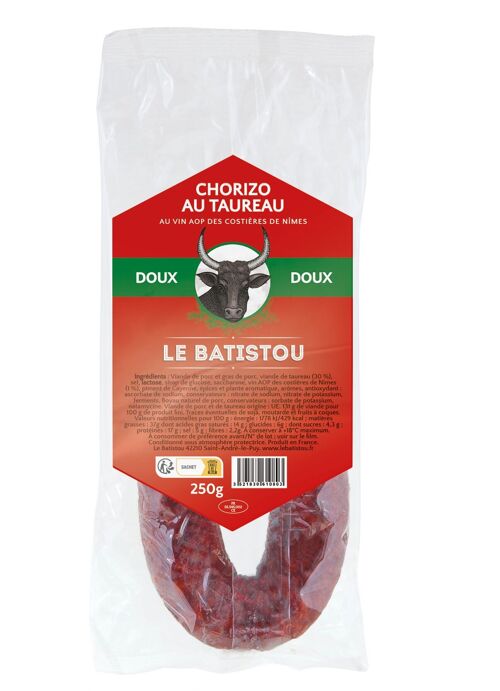 Chorizo au taureau doux 250g 