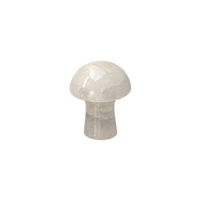 Fungo di cristallo intagliato a mano - 2 cm - Agata bianca