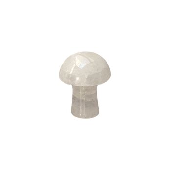 Champignon en cristal sculpté à la main - 2 cm - Agate blanche 1