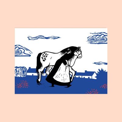Postkarte „Mamm-Gozh und sein Pferd“
