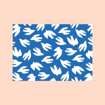Postkarte „Blaue Vögel“