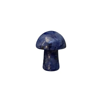 Hand Carved Crystal Mushroom - 2cm - Sodalite