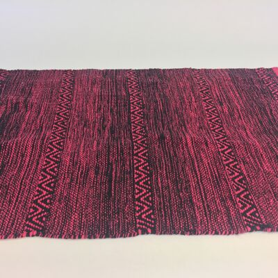 tapis en coton rose / noir