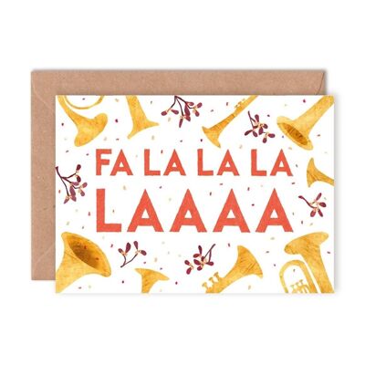 Fa La La La La Single Greeting Card