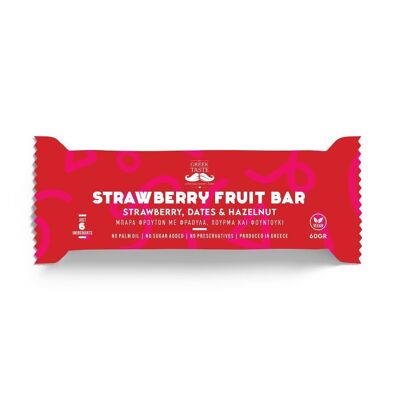 Strawberry Fruit Bar with Dates & Hazelnut – myGreekTaste – 60gr