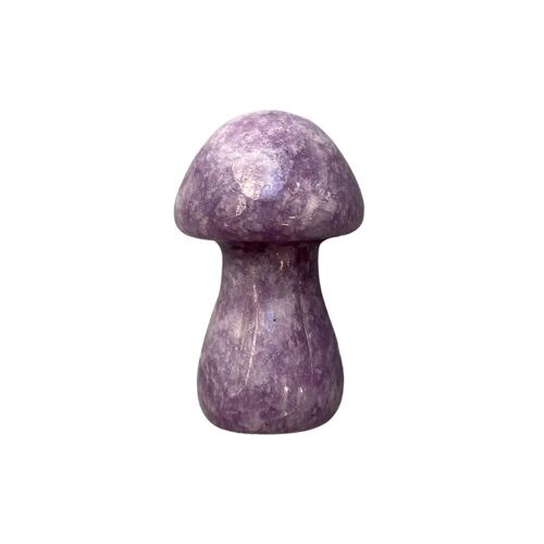 Hand Carved Crystal Mushroom - 3.5cm - Amethyst