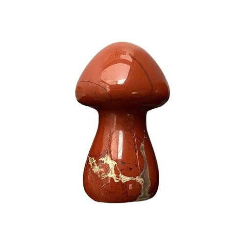 Hand Carved Crystal Mushroom - 3.5cm - Red Jasper