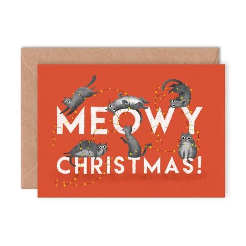 Meowy Christmas Single Greeting Card