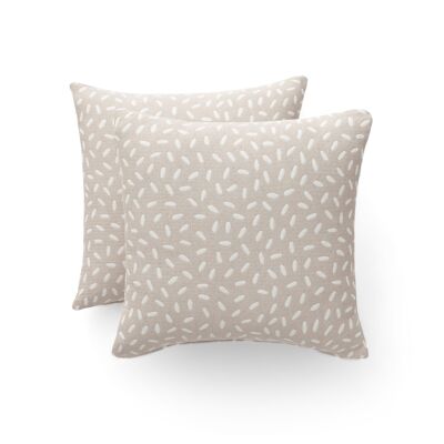 Pack of 2 cotton jacquard cushion covers with zipper closure Cinti 45x45 cm