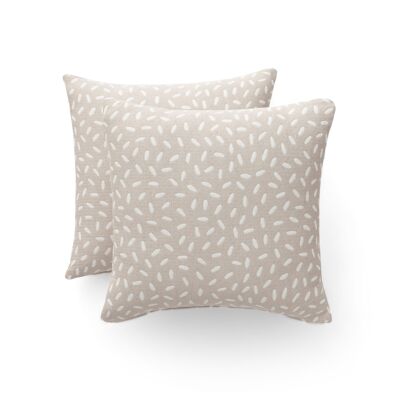 Lot de 2 housses de coussin en jacquard de coton avec fermeture éclair Cinti 45x45 cm